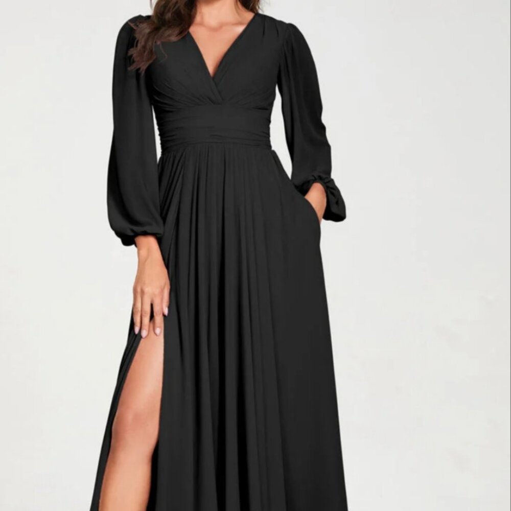 NWT~LAVETIER Prom Wedding Floor Length Gown~BLACK~22W
